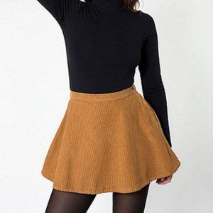 American Apparel Corduroy Circle Skirt in Camel